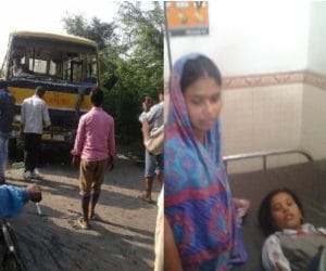 ten injured in school bus accident