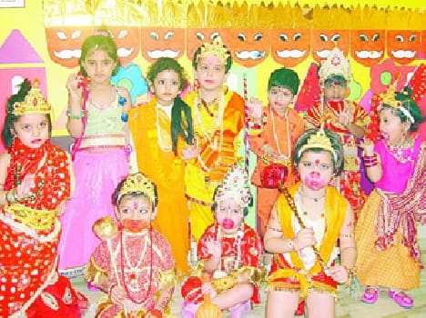 Kids celebrated the festival of Dussehra
