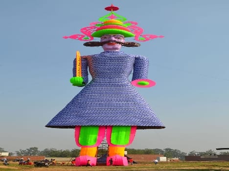 countryis tallest effigy of rawan installed in ambala's  town barara