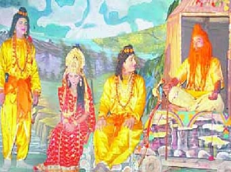 Dasaratha and Rama - boatman acting congenial audience