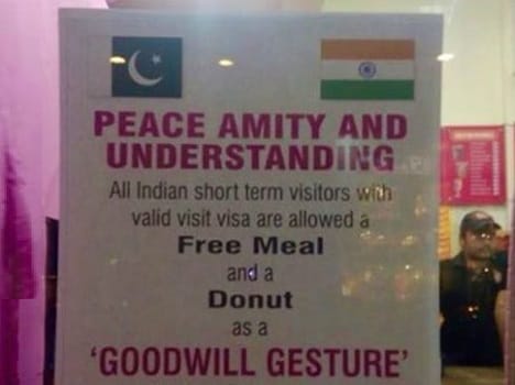 Free meal for Indian tourist in Pakistan