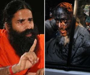 controversial statement of baba ramdev on ink on MLA rashid face and beef party