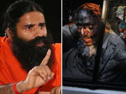 controversial statement of baba ramdev on ink on MLA rashid face and beef party