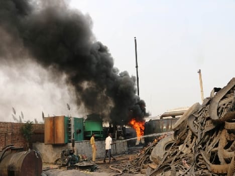 blast in boiler of tyre plant in kosikalan