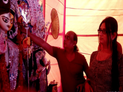 Transgenders celebrating Durga Puja in different style