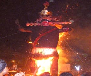 Ram of Deafening Jaykaron Blew the effigy of Ravana