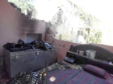 dwelling of poor man collasped after blast