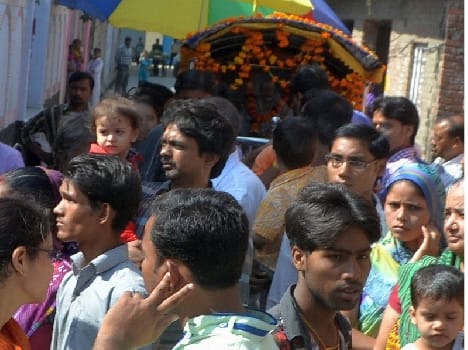 Sai Ram sedan procession with drums removed
