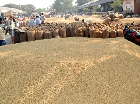 Market growth in the paddy arrival Tanakpur putting jam on road