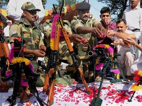 BSF celebrates dussehra when they catches Terrorist