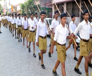 Congress activist hoisted indian flag on RSS offices