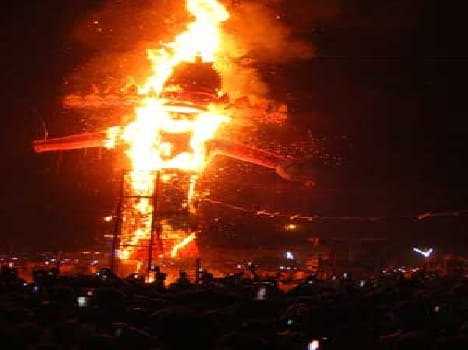 Ram began burning the effigy of Ravana Jaykare