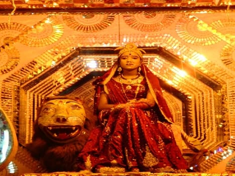 Extracted huge procession of Goddess Durga