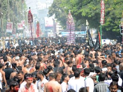 Huge Muharram procession in Lucknow.