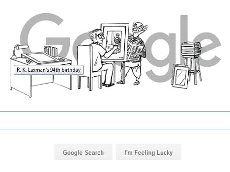 Google pay tribute to RK Laxman on his 94th birth anniversary