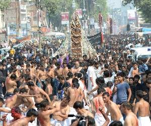 Huge Muharram procession in Lucknow.