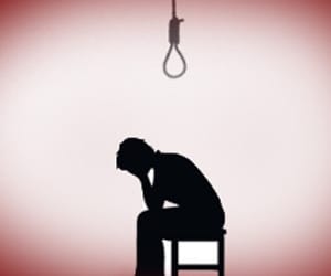 Attempted suicide by jumping in front of train.