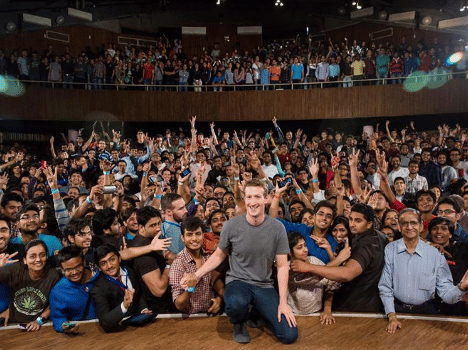 mark zukerberg talking to iit delhi students