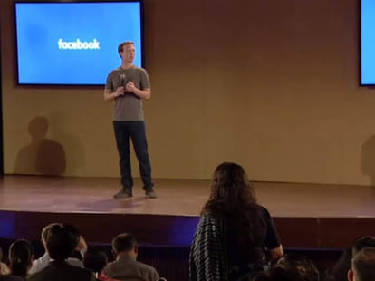 mark zukerberg talking to iit delhi students