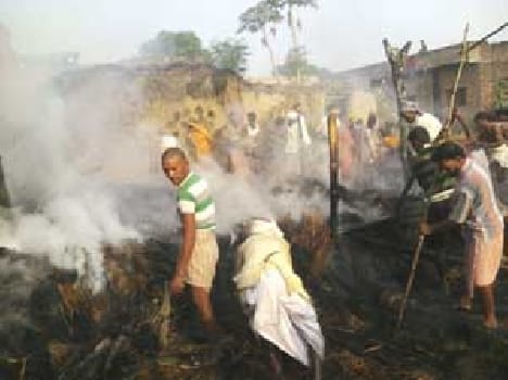 Dalit colony six huts burned