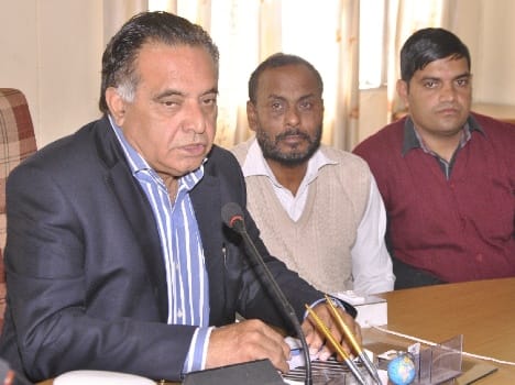 Transport and civil supplies minister gs bali press conference.