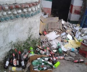 wine recovered  in the forest 