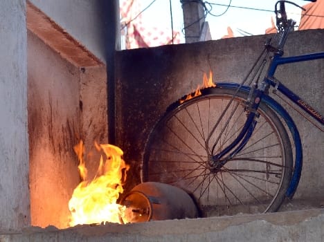 Panic cylinder fire