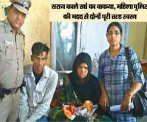 Women police help her, baby birth in moving bus