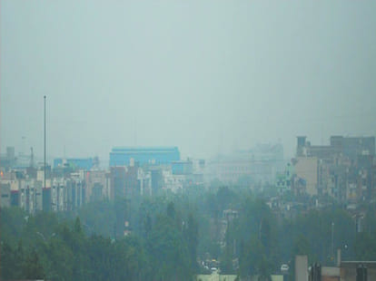 The temperature drop in the city.