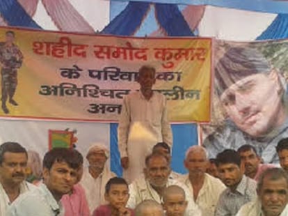 Indefinite hunger strike Families of martyrs in Govardhan
