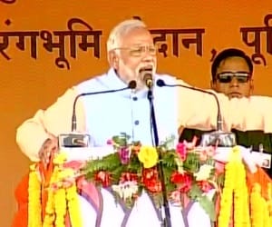 Bihar: modi addressed a rally in purnia