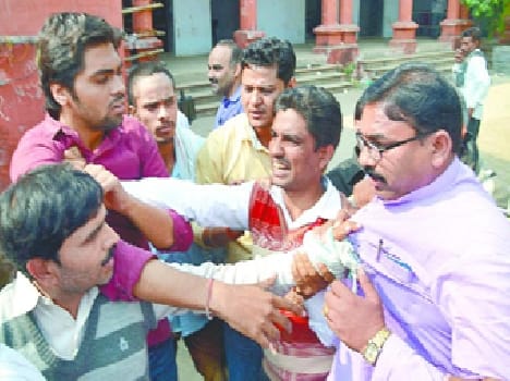 During the counting of the party scuffle mayor