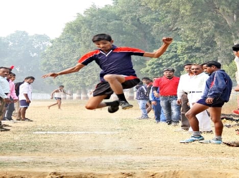 students showing their potential in sports competition