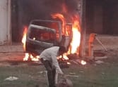 Vehicles parked in the fire Started a stampede