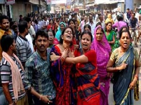 Gum, anger and tears of people gathered
