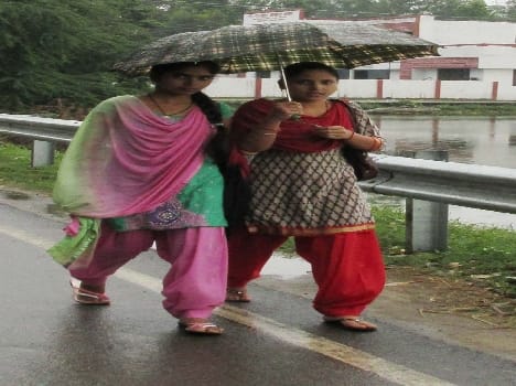 The weather was chilly rain