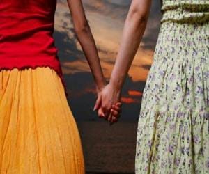 Lesbian friends: love relation between two girl, escaped from house