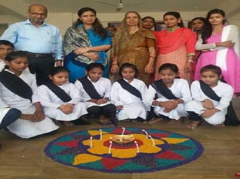 Students also created attractive Rangoli