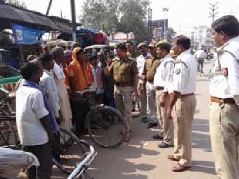 Rickshaw drivers telling Traffic 