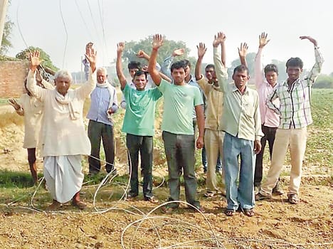 Villagers angry display