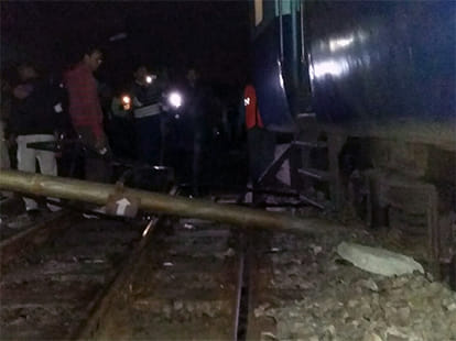 Jallianwala bagh express train down from rail track in moradabad