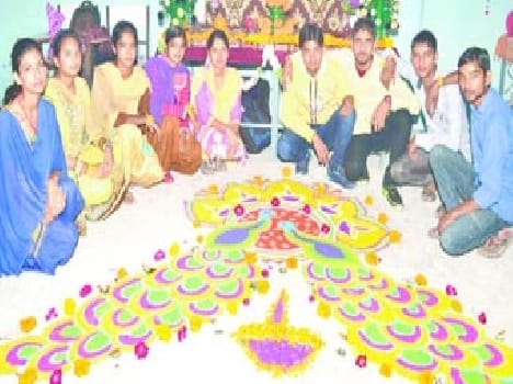 Deep - well decorated rangoli
