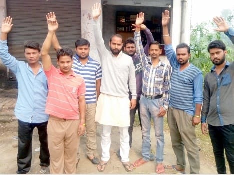 pathankot, protest, shivsena, wine, sujanpur
