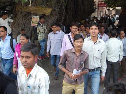 Ruckus after paper leak in chakbandi lekhpal exam.