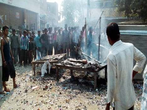 Fireworks Store fire in rout