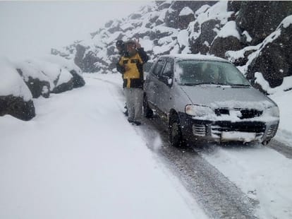 fresh snowfall in kashmir, rain in plains
