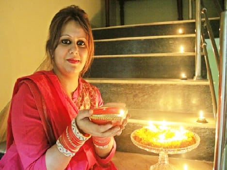 celebrated diwali by lighting and firing crackers 