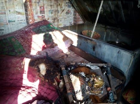 Two houses caught fire from a short circuit in Misripur