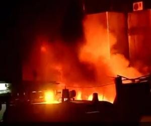 Short circuit fire in two stores