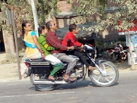 six passengers and a bike